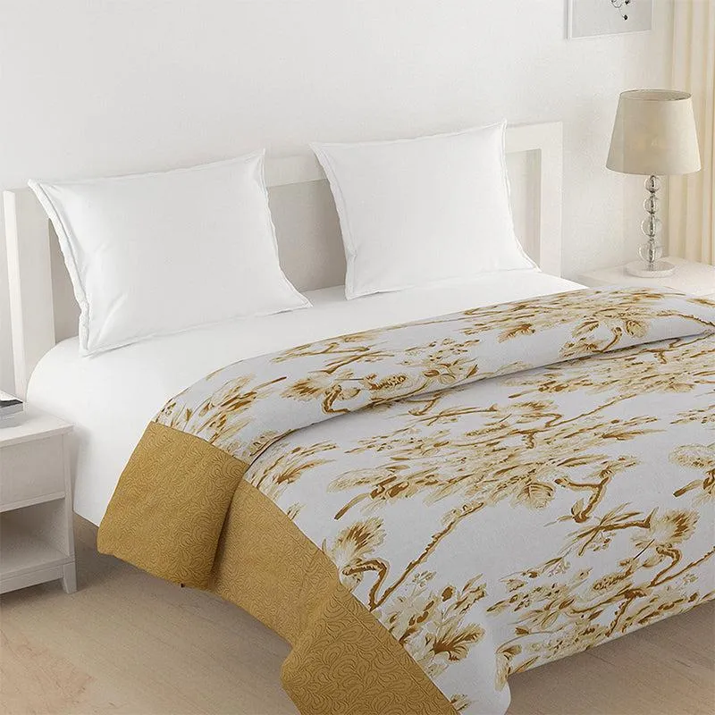 Swayam Misty Floral Cotton Comforter (Yellow) - 150 GSM media 6