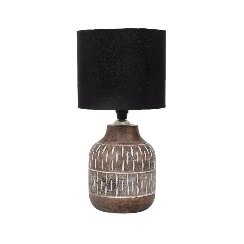 Bisara Dante Fabric Table Lamp - Black,Brown media 4