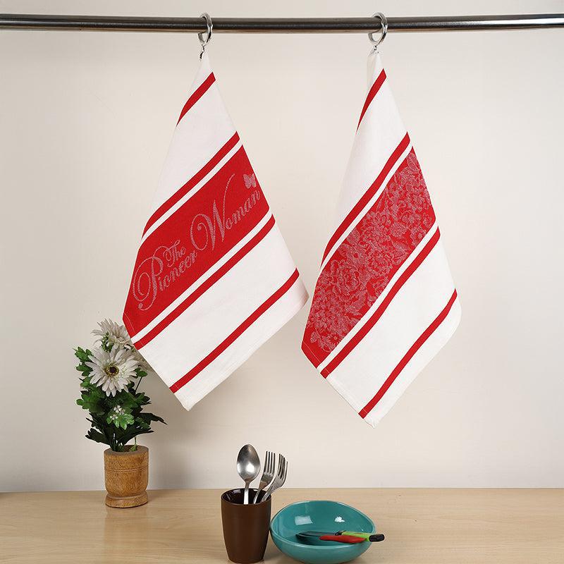 Willow Weave Cotton Kitchen Towel - Set Of Two