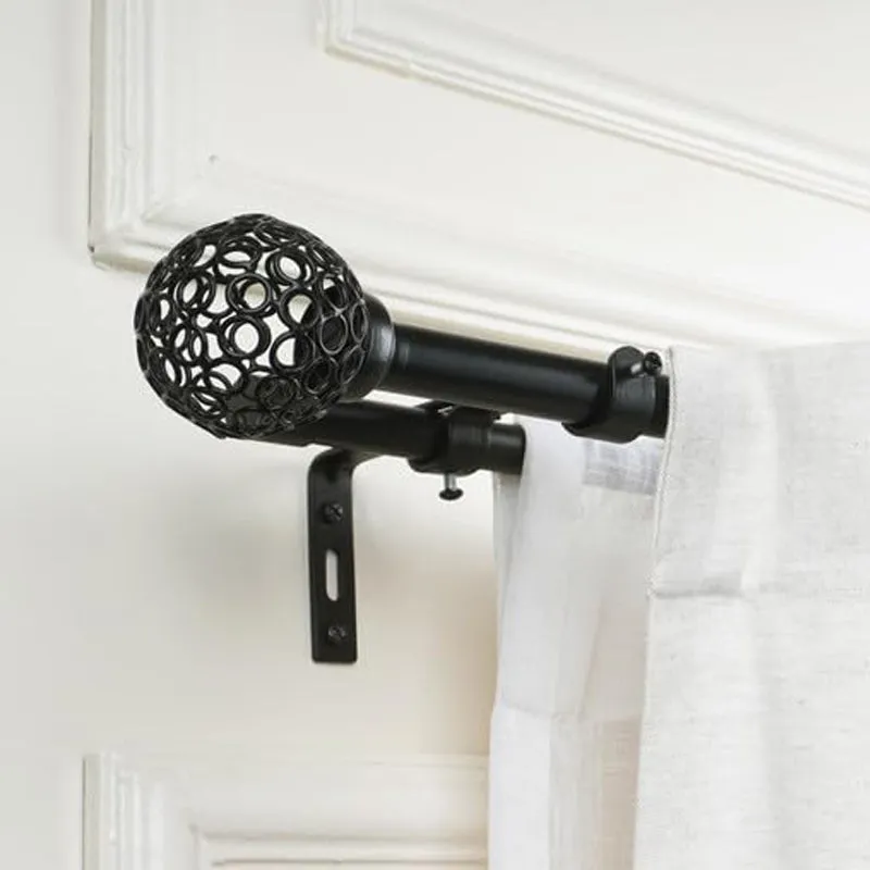 Filigrette Duo Extendable 1" Double Curtain Rod With Round Finial & Brackets media 4