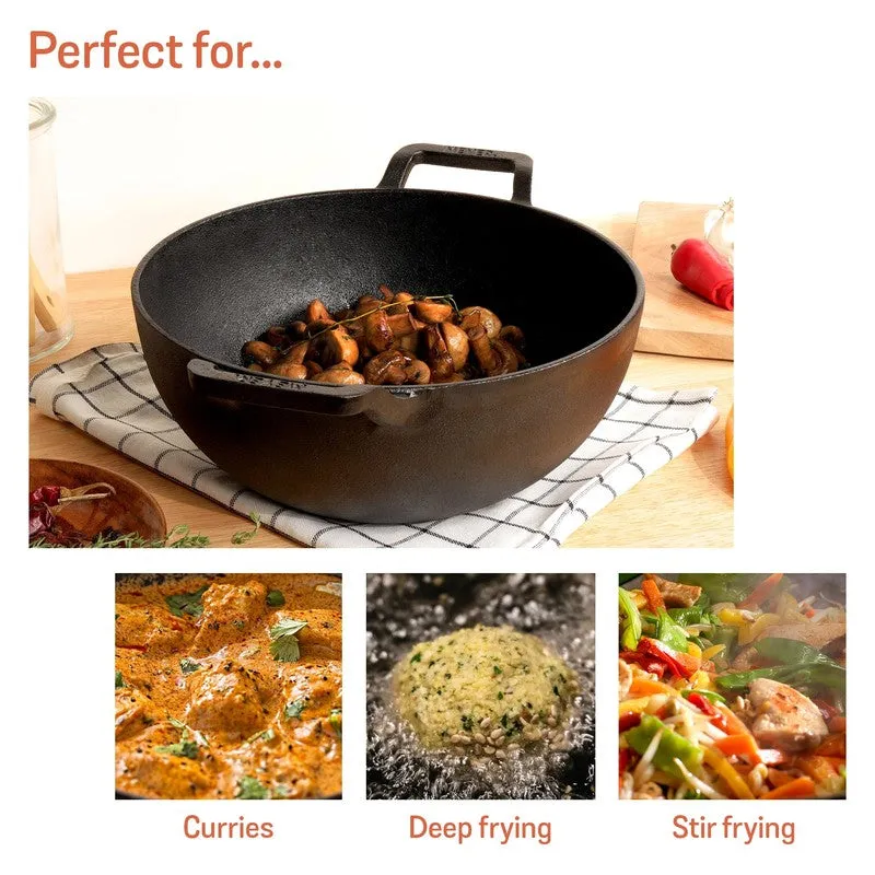 Meyer Zenvia Cast Iron Kadhai with Lid - 2000 mL media 6