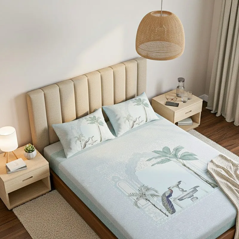 Regal Oasis Cotton Bedsheet (Blue) - 200 TC media 3