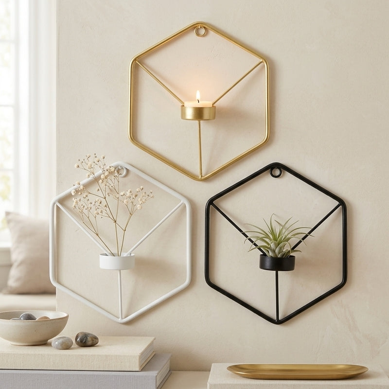 Hexagrid Multi Candle Holder - Set Of Three