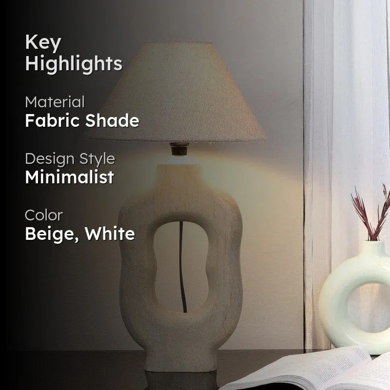 Truda Tissle Fabric Table Lamp - Beige,White media 2