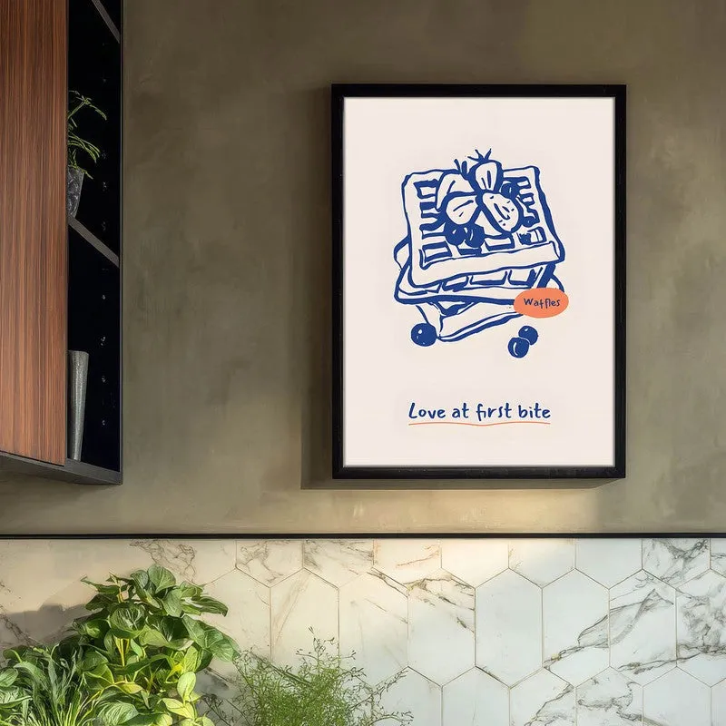 Blue Palette Archival Canvas Wall Art - Black media 3