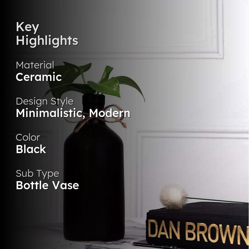 Japanese Bottle Vase - Black media 2
