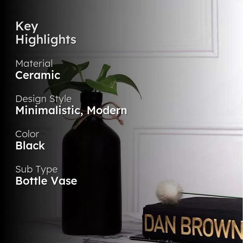 Japanese Bottle Vase - Black media 2