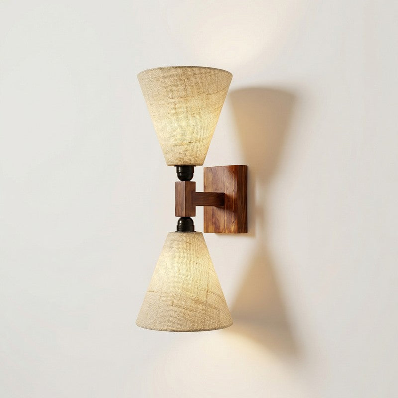 TwinBeam Wooden Wall Lamp - Brown media 5