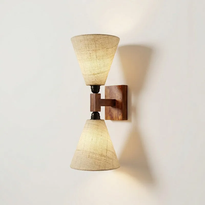 TwinBeam Wooden Wall Lamp - Brown media 5