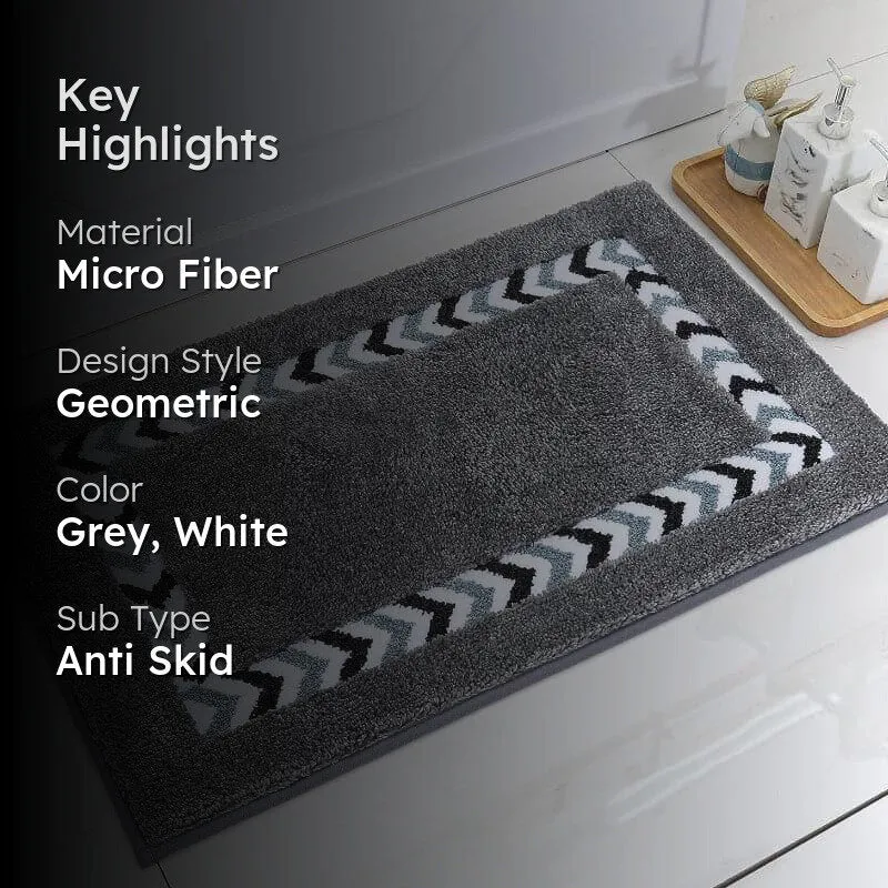 Luxe Cove Anti Skid Bathmat - Grey media 2