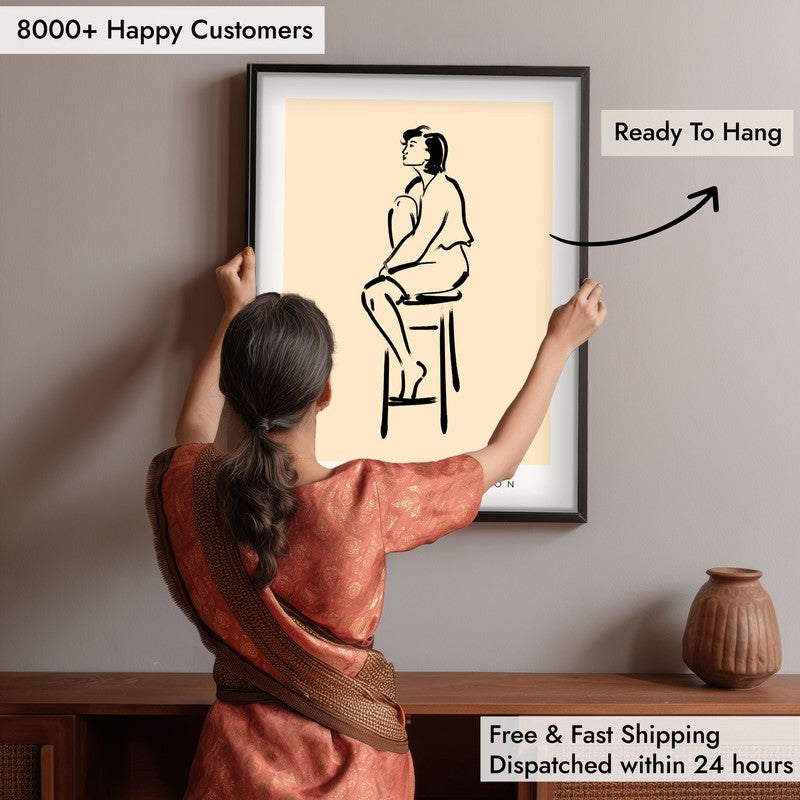 Pensive Moment Archival Canvas Wall Art - Black Frame media 6