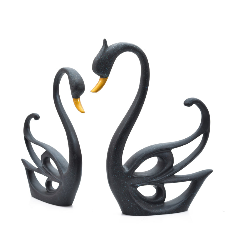 Swan Match Resin Couple Showpiece - Set Of Two media 4