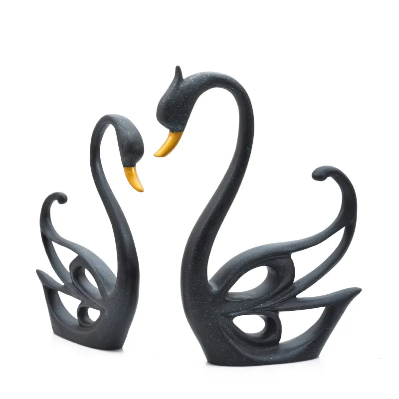 Swan Match Resin Couple Showpiece - Set Of Two media 4