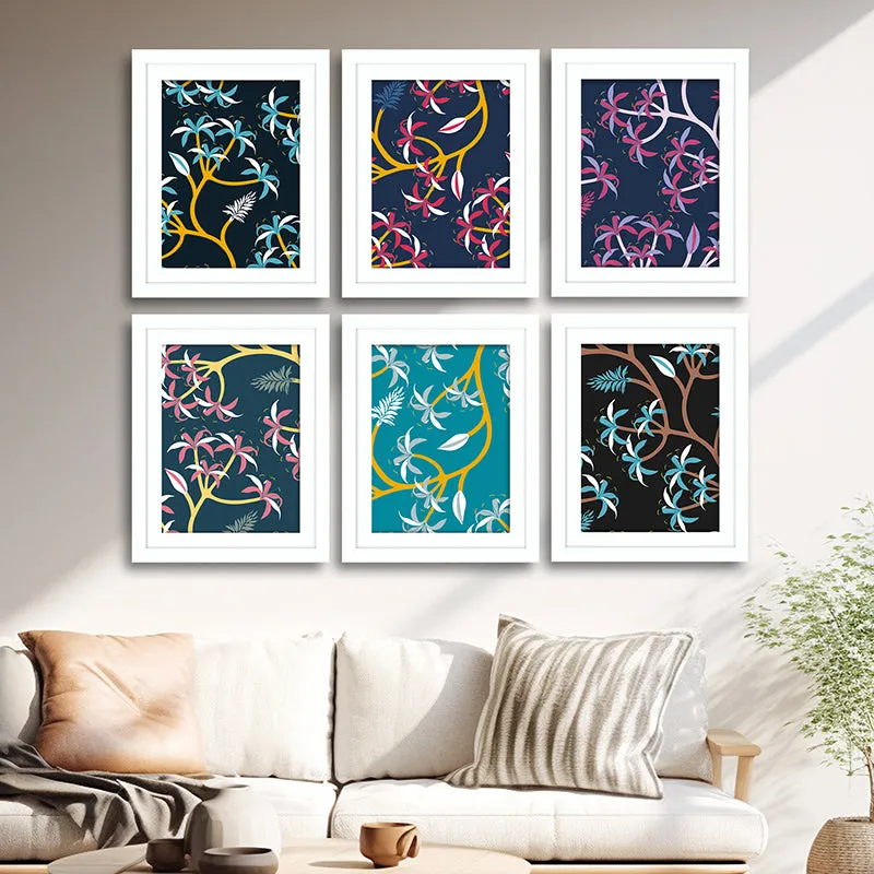 Modern Colors Wall Art With Frame - Set Of Six media 1