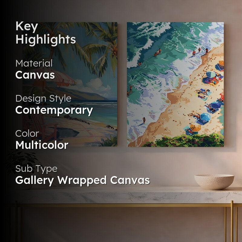 Beach Calm Canvas Wall Art - Set of Two media 2