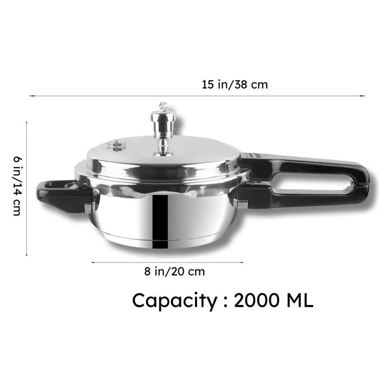 Vinod Auren Pressure Cooker Stainless Steel - 2000 mL/8 Inches media 9