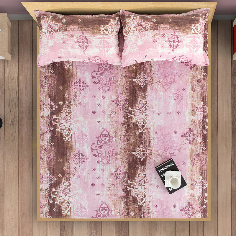 Swayam Vismit Ethnic Cotton Bedsheet (Purple) - 160 TC media 6