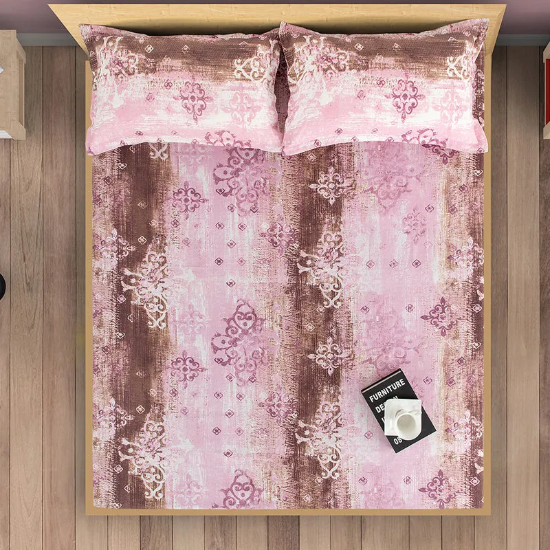 Swayam Vismit Ethnic Cotton Bedsheet (Purple) - 160 TC media 6
