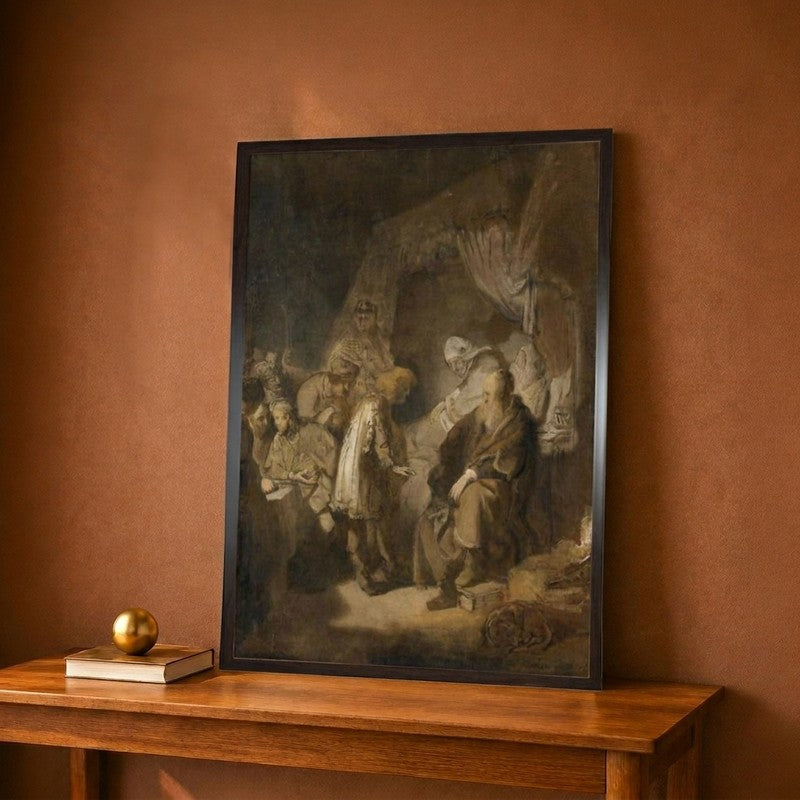 Joseph Relating His Dreams to His Parents and Brothers, 1633 Canvas Wall Painting - 9 x 12 Inches
