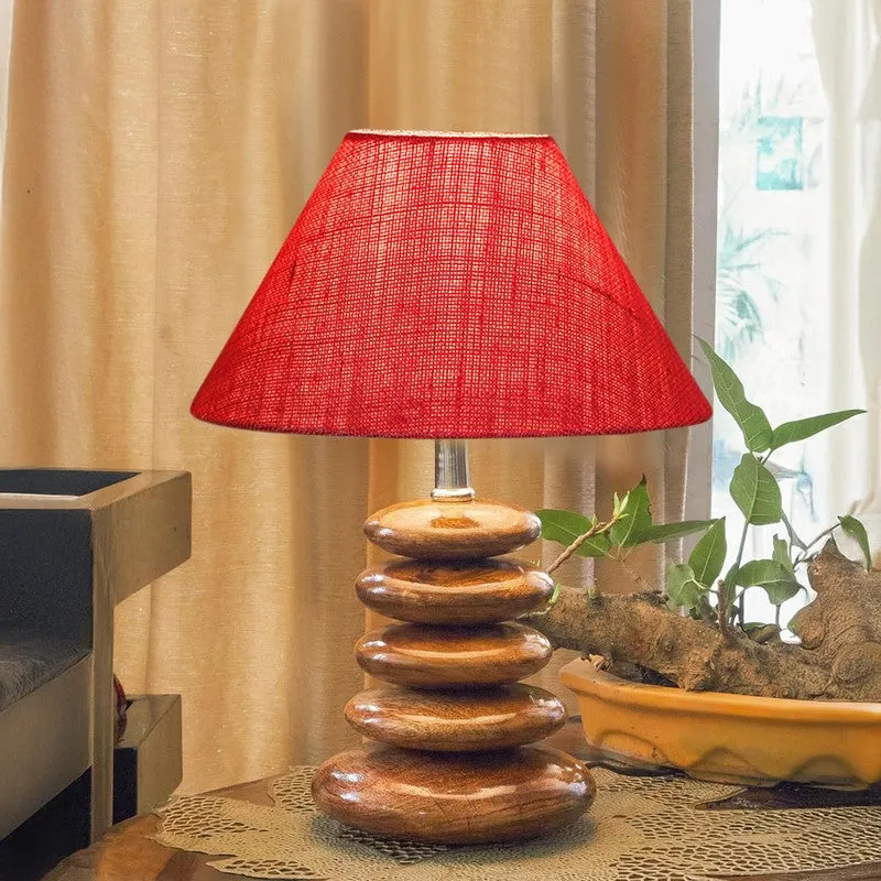 Lexora Jute Table Lamp With Wooden Base - Pink media 4