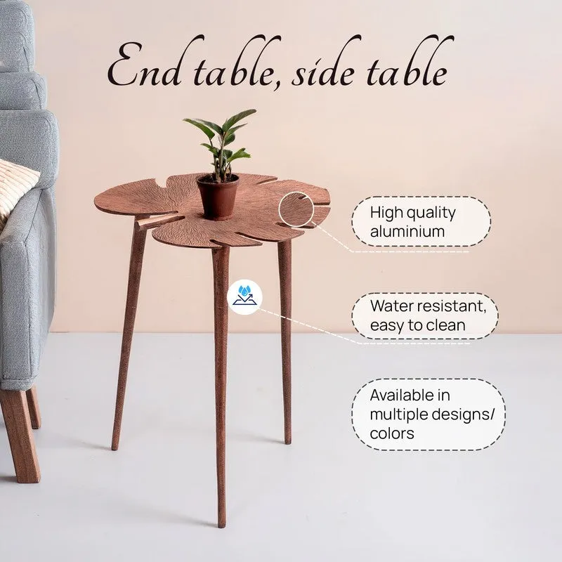 Monstera Leaf Accent Table - Copper media 4