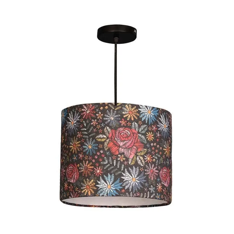 Black Bloom Fabric Ceiling Lamp media 4