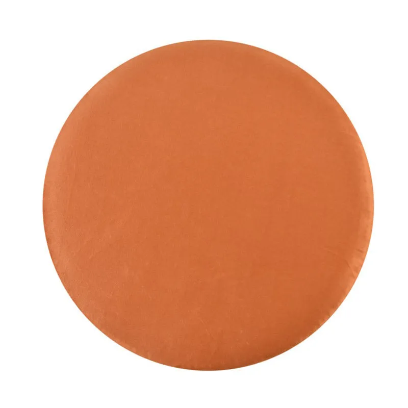 Classic Solid Velvet Ottoman - Orange media 5