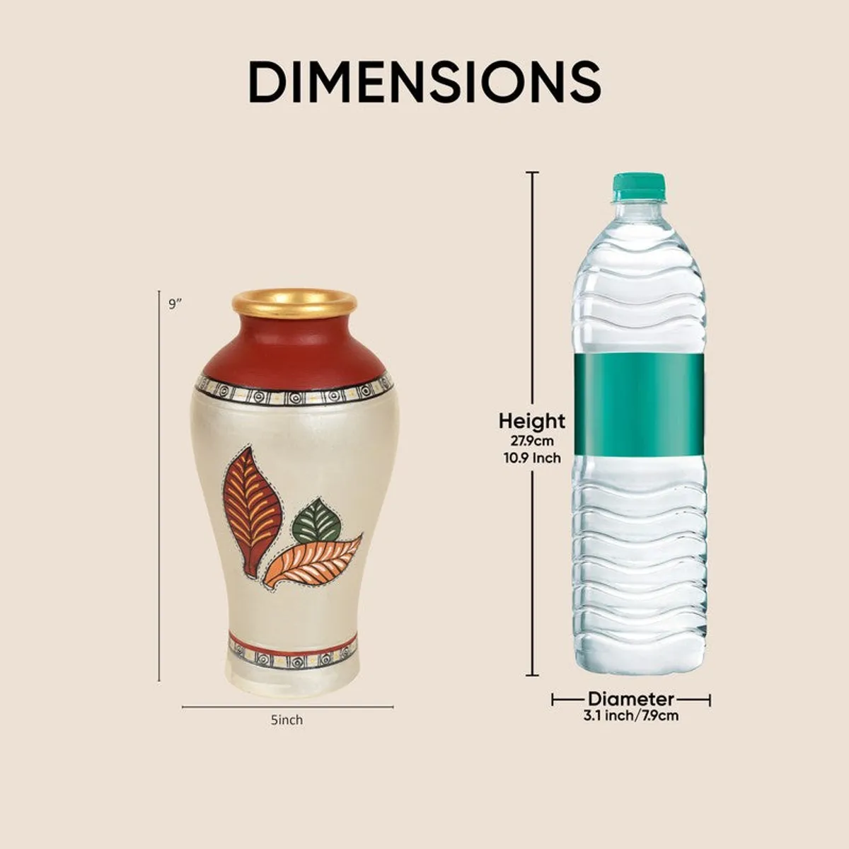 Rabab Handpainted Terracotta Vase - 11