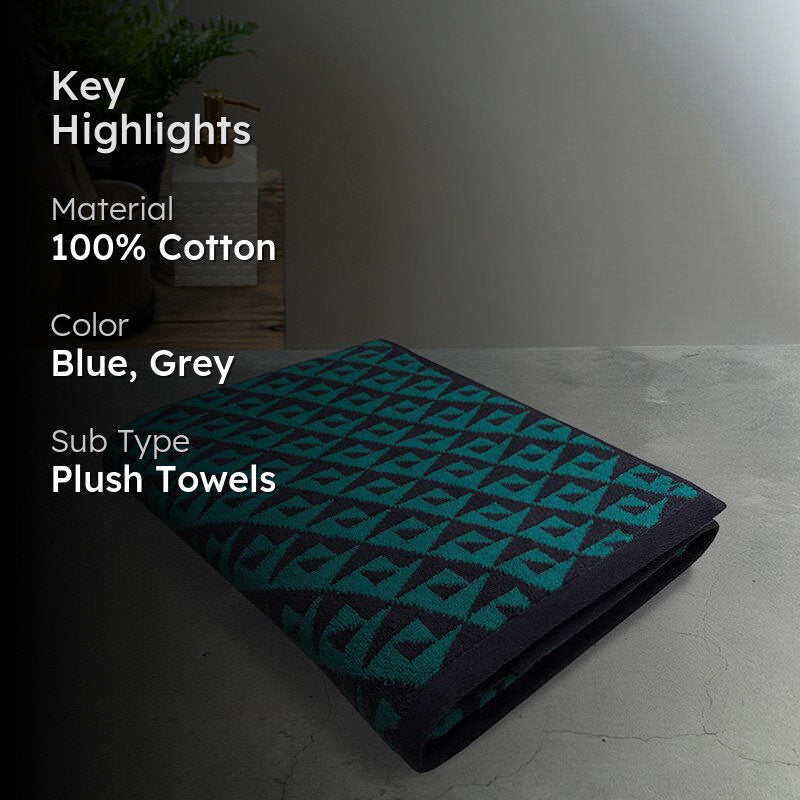 Nautica Cloud Caress Cotton Bath Towel - Teal & Grey media 2