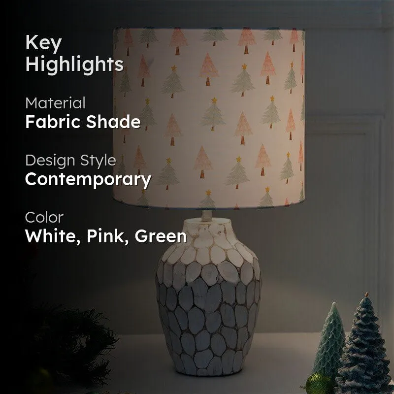 Christmas Tree Yvie Fabric Table Lamp - White media 2