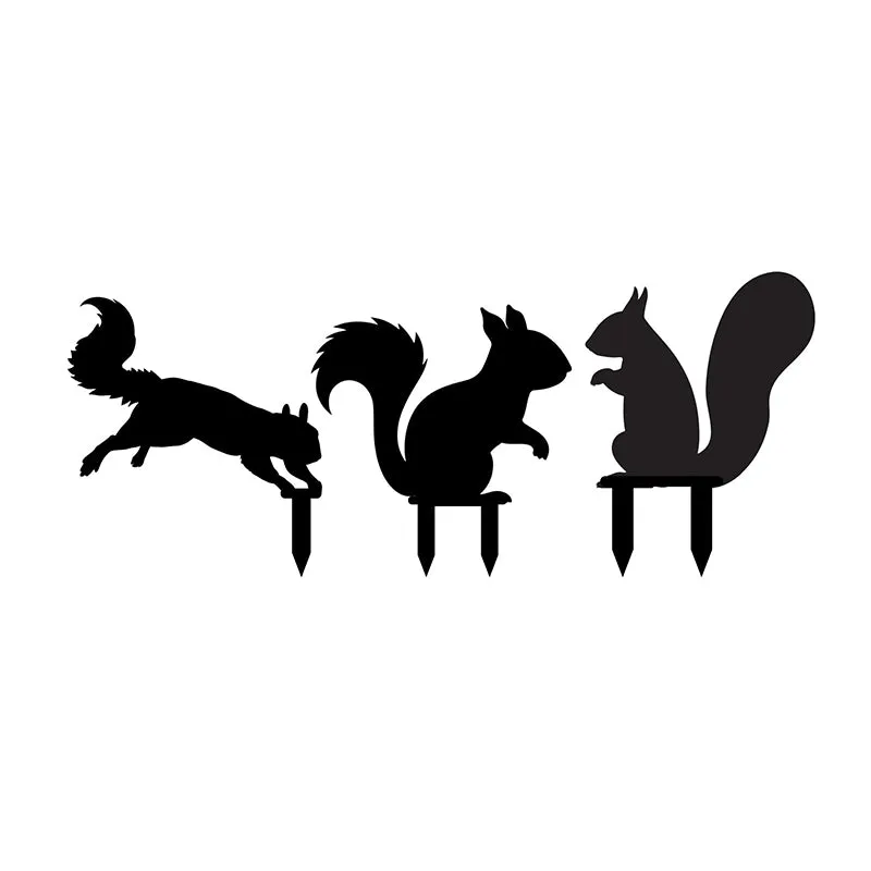 Squirrel Nibble Garden Stake - Set Of Three media 3