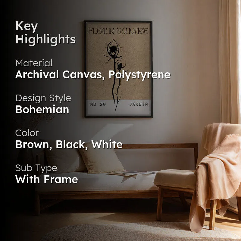 Raw Flora Canvas Wall Painting With Black Frame media 2