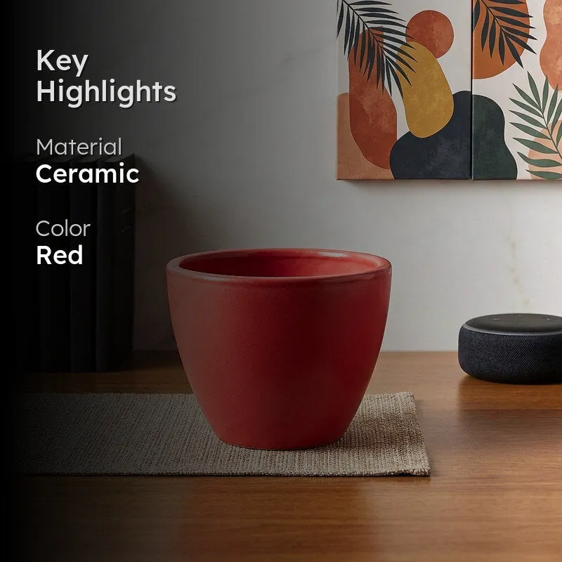 Ugaoo Apple Red Ceramic Pot- Small media 2