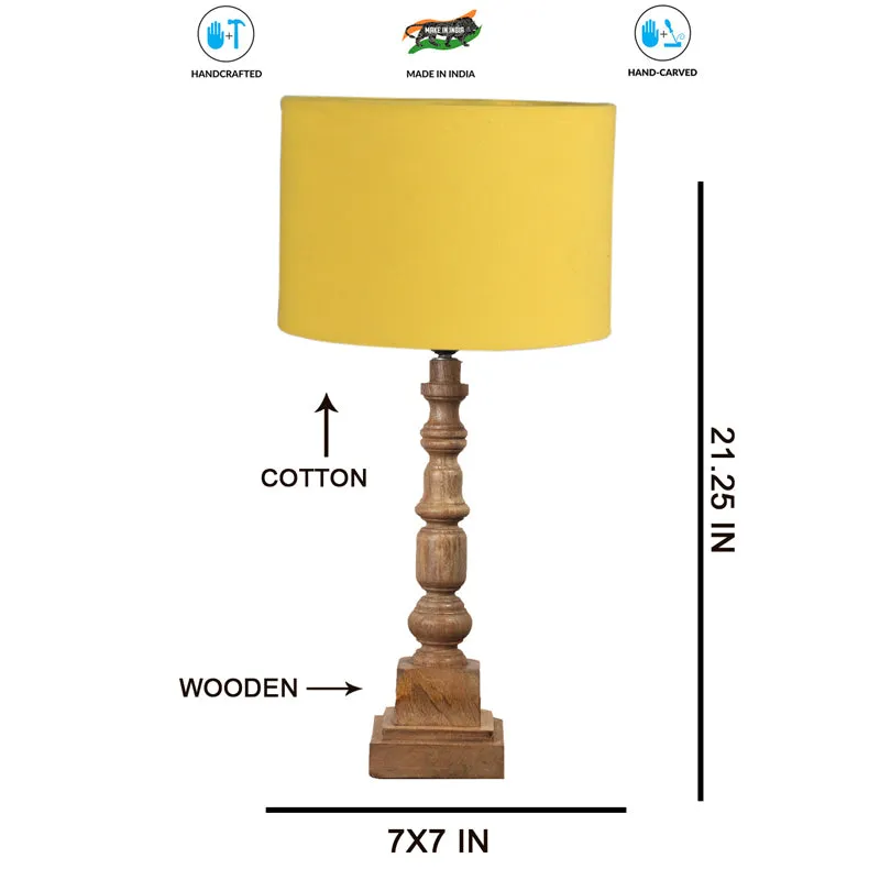 Cotin I Arbor Wooden Table Lamp - Yellow,Brown media 7