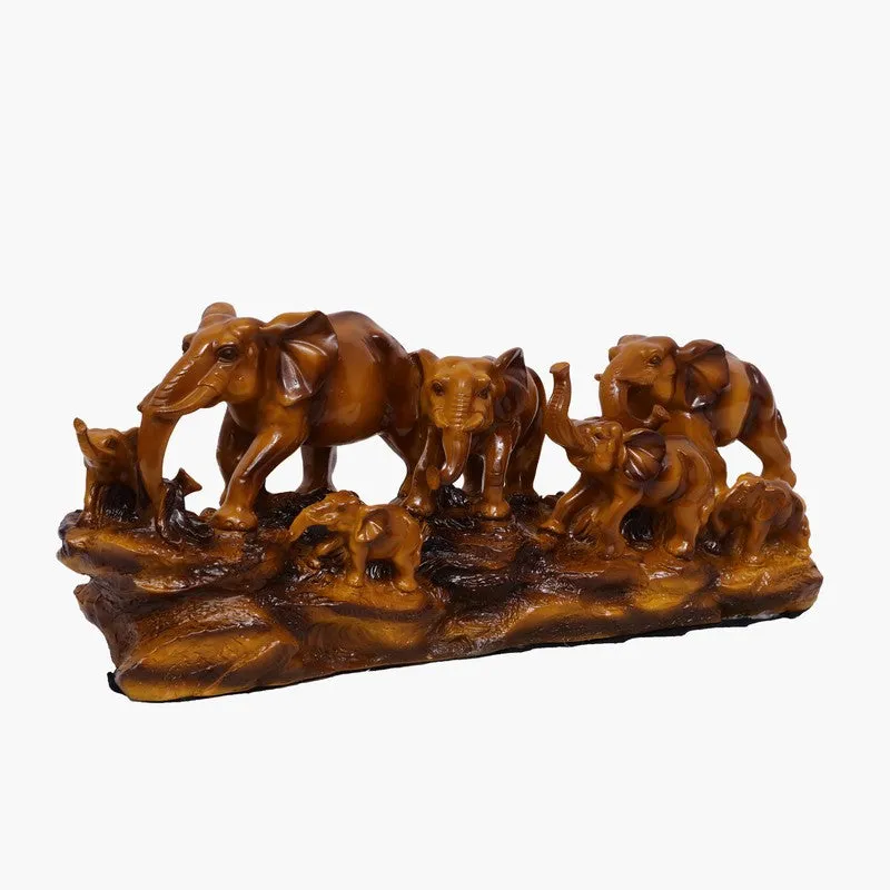 Aurum Elephant Family Polyresin Showpiece media 3