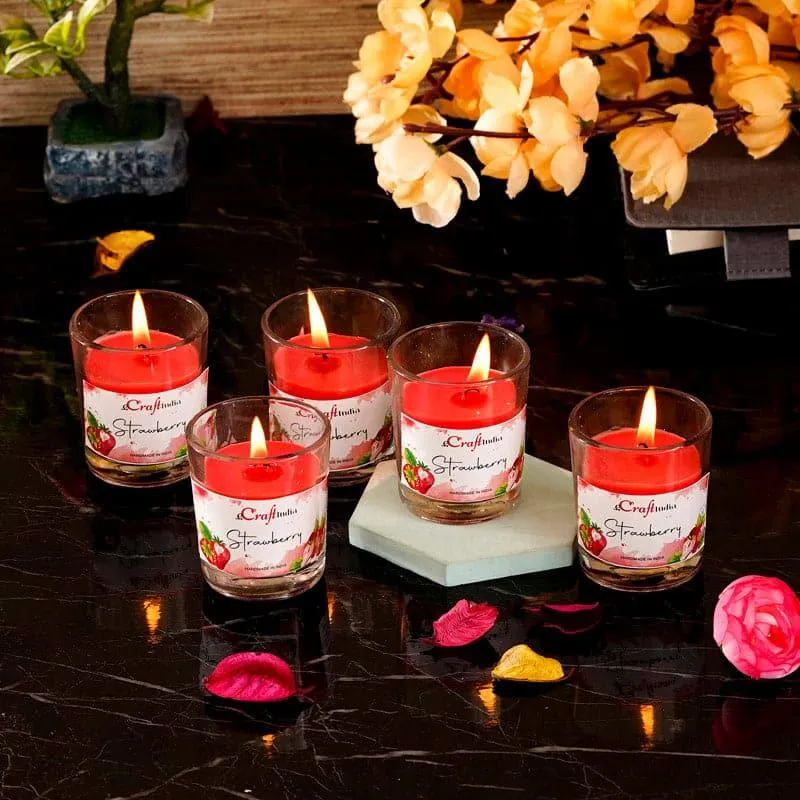 Seema Strawberry Scented Candle - Set Of Five media 1