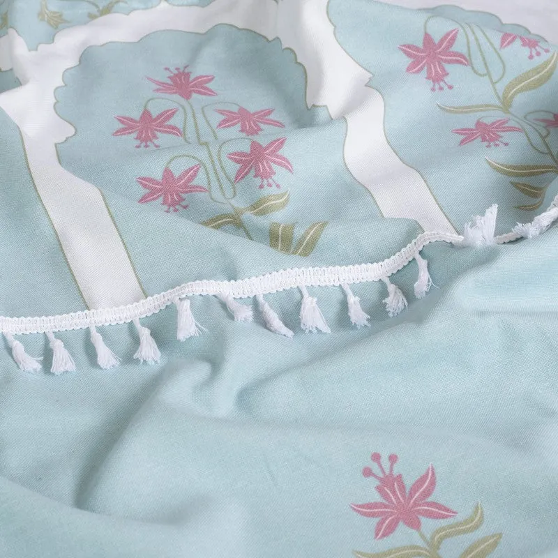 Tranquebar Home Secret Garden Cotton Curtains(Blue) - Set Of Two media 5