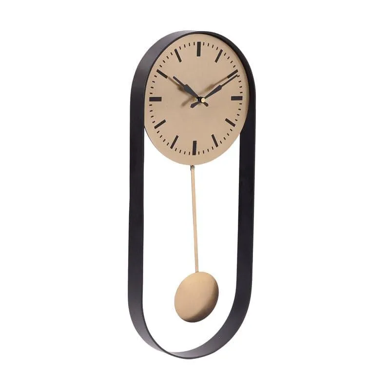 Rectoval Wall Clock - Gold & Black media 3