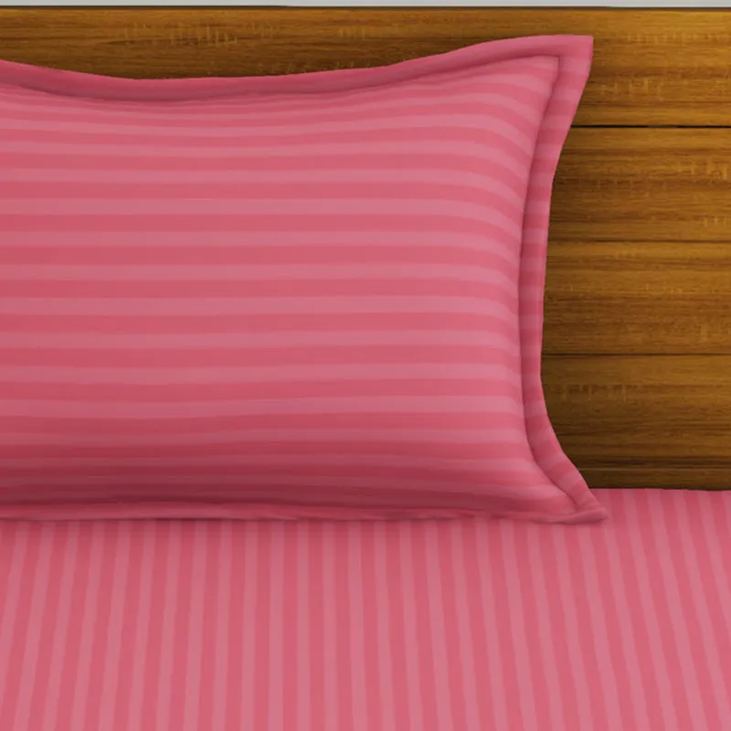 Hilton Cotton Bedsheet (Coral Pink) - 210 TC media 5