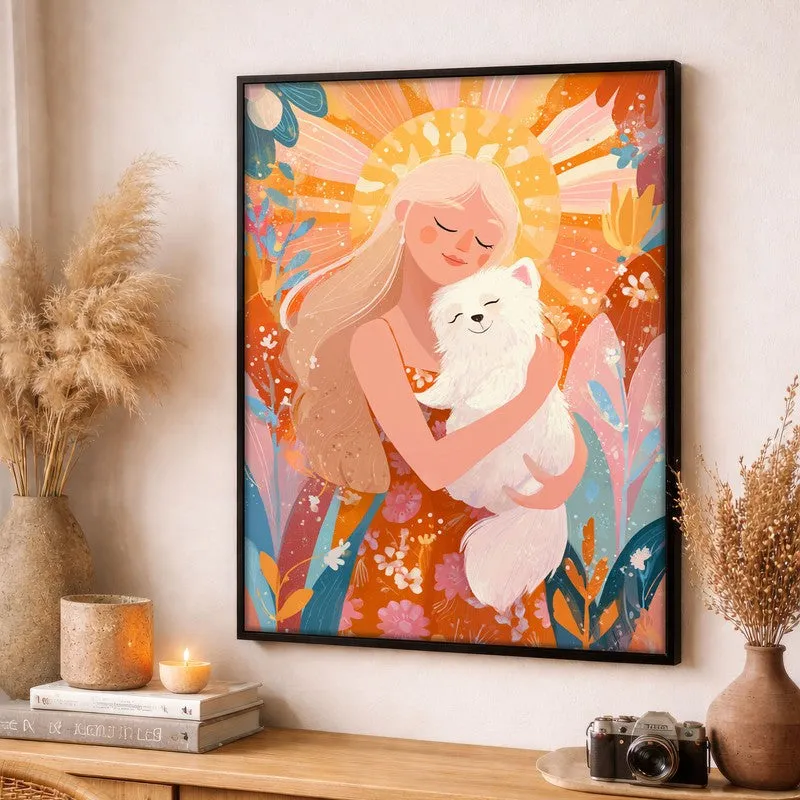 Daisy Dream Canvas Wall Painting - Black Frame media 3