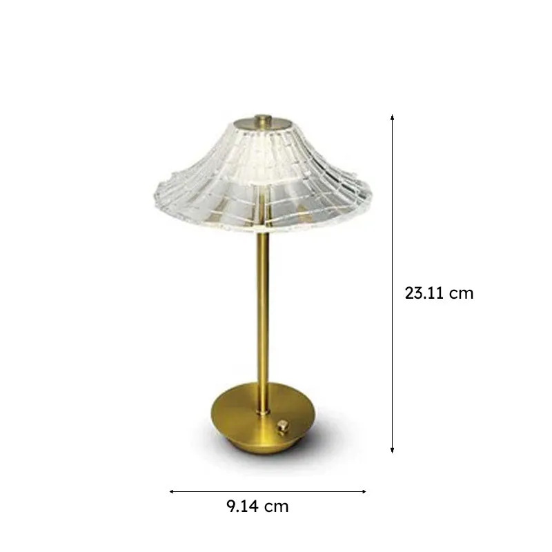 Cosmic Web LED Metal And Glass Table Lamp - Transparent,Gold media 5