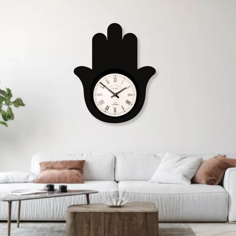 Palm Steel Analog Wall Clock - Black media 3