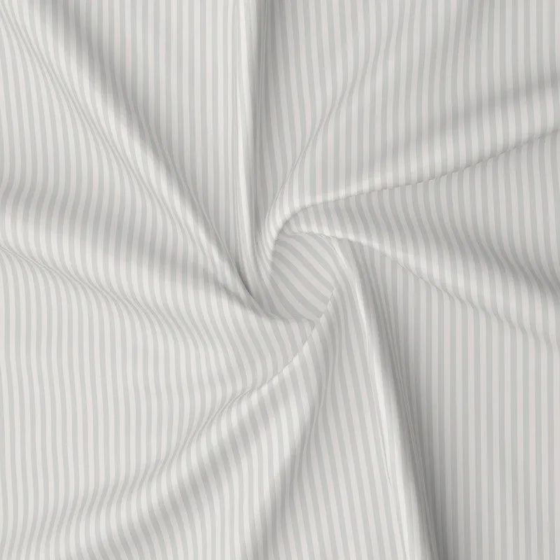 StripeScape Glace Cotton Fitted Bedsheet (Ivory) - 130 GSM - 9