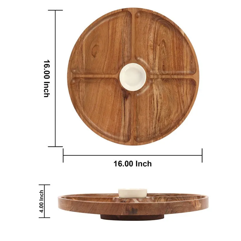 Forest Edge Snack (Wood,Ceramic) Platter - Two Piece Set media 10