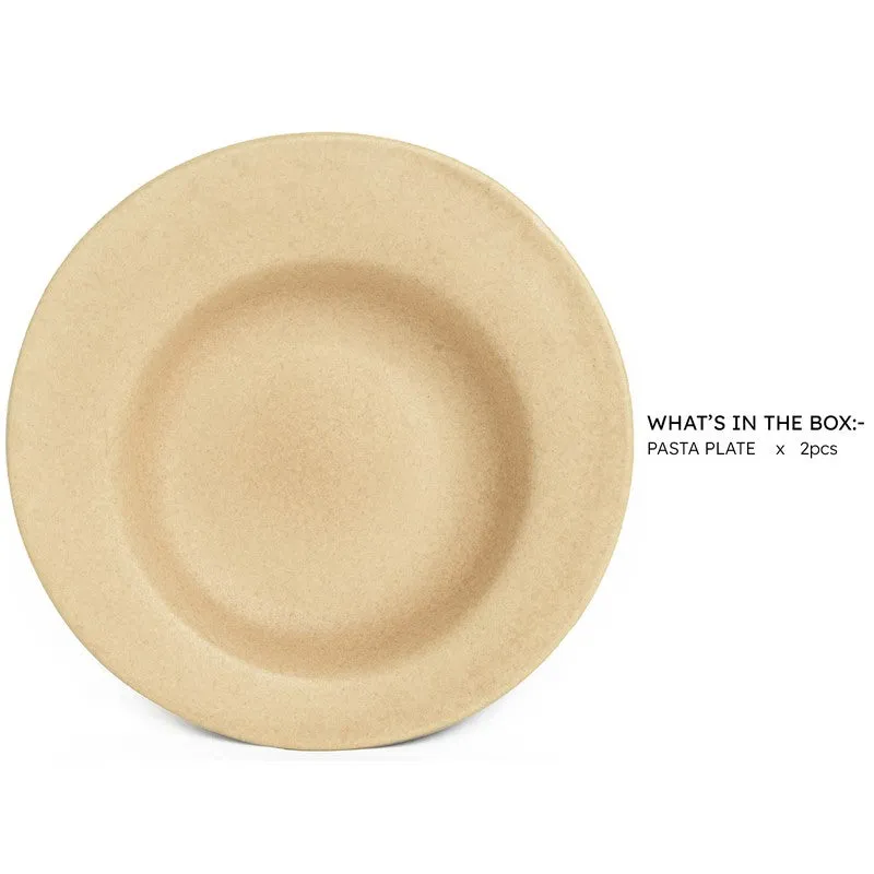 Wood Grove Ceramic Pasta Plate (Brown) - Set Of Two media 5