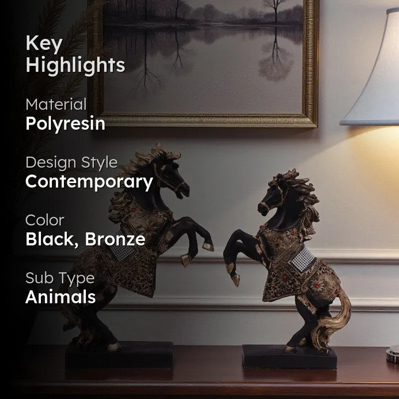 Imperial Horse Polyresin Showpiece - Set Of Two media 2