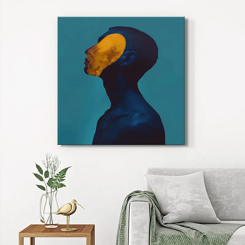 Yellow Mask Poly Canvas Wall Painting media 1