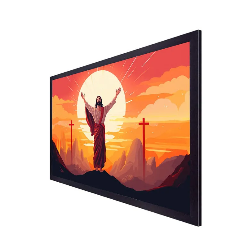 Jesus Saviour Wall Painting With Frame media 6