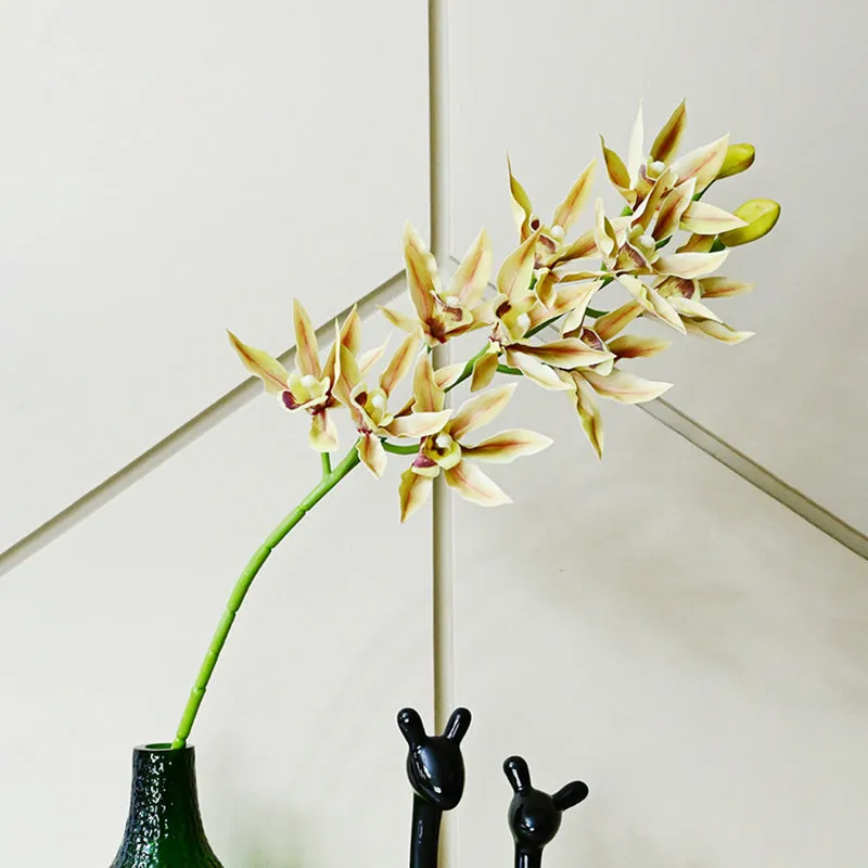 Artificial Orchid Flower Stick - Yellow - 5