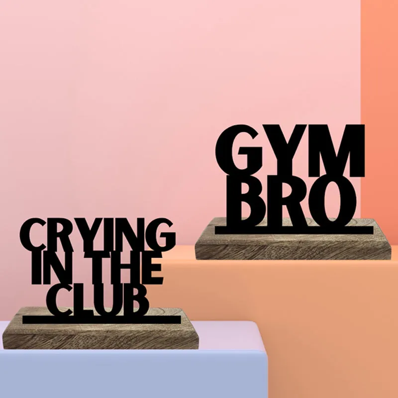 Gym Bro Typography Showpiece - Set Of Two media 3